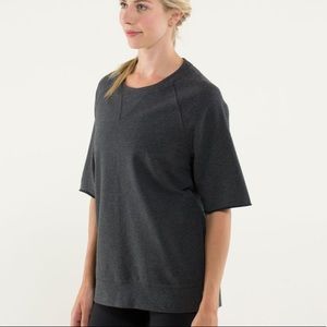 Lululemon Half Cut Pullover Heathered Black size 4